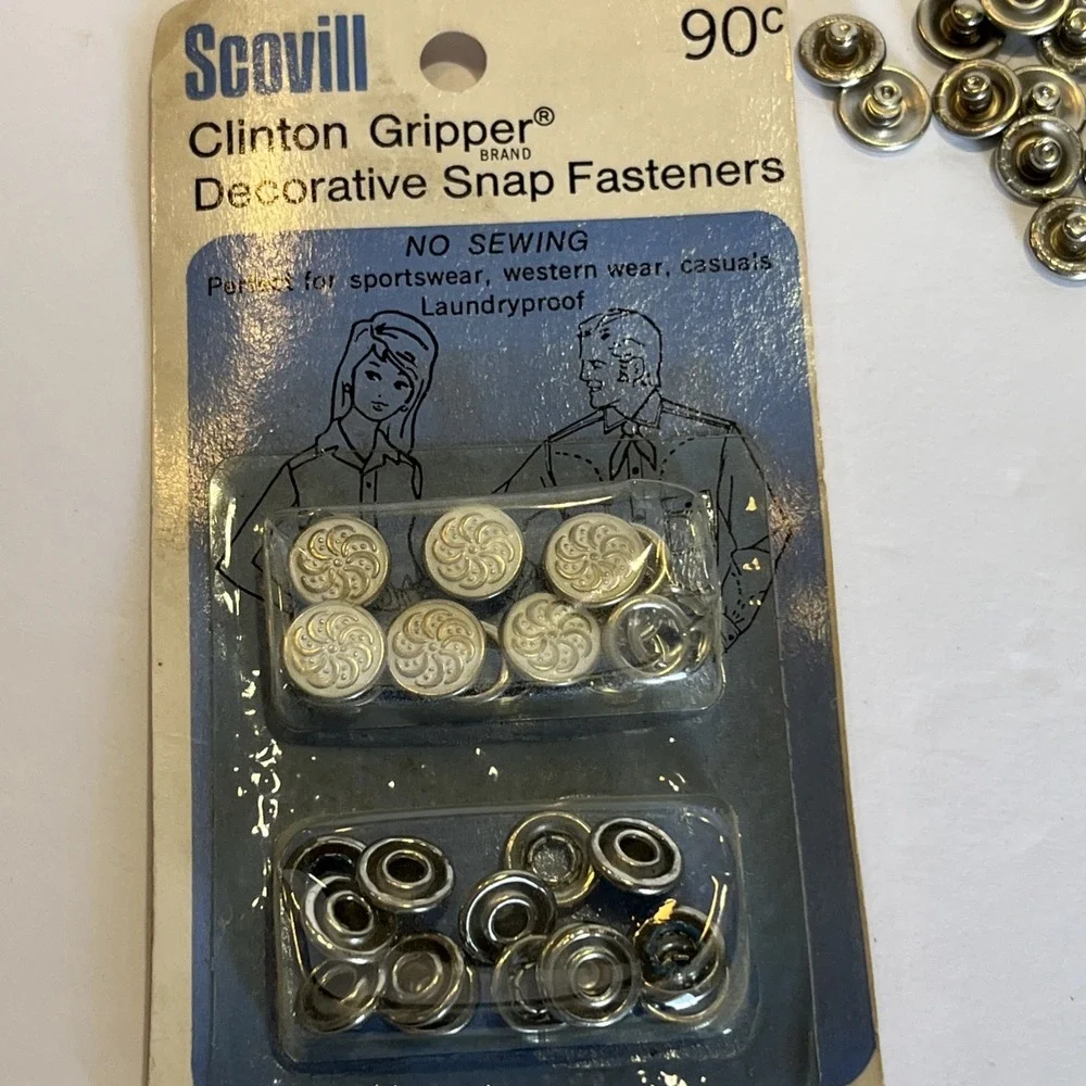 Snap Fasteners with Attaching Tool 6 sets—includes 5 Packages Plus Loose